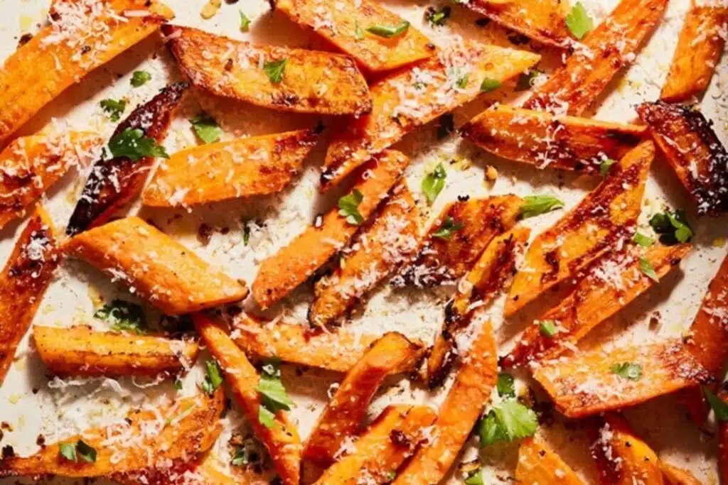 Garlic Parmesan Roasted Carrots